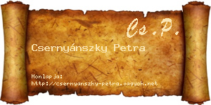 Csernyánszky Petra névjegykártya